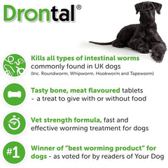 Drontal Tasty Bone XL Wormer Tablets for Large Dogs (Over 20kg) – Single Tablet (1 x Tablet)