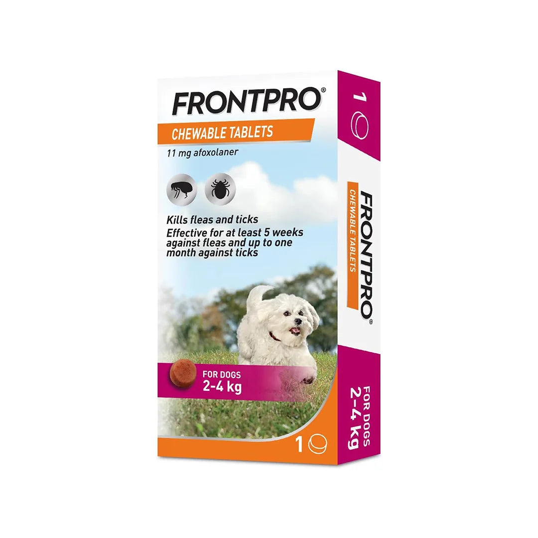 FRONTPRO Chewable Tablets - Flea and Tick Protection for Canines 2-4kg - Single Tablet Pack