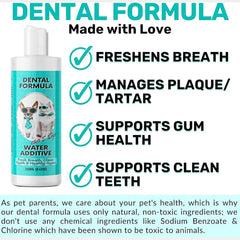 NutriPaw Dental Water Additive for Dogs & Cats – Clean Teeth, Healthy Gums & Fresh Breath – Reduces Plaque & Tartar – No Brushing Needed – Odourless & Tasteless