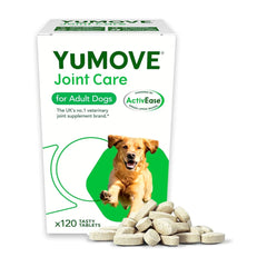 YuMOVE Joint Supplement for Dogs - Higher Strength Joint Care - Essential Hip and Joint Support for Adult Dogs Aged 6 to 8 - 120 Tablets - Eco-Friendly and Letterbox-Ready Packaging