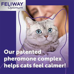 FELIWAY Optimum 30-Day Cat Calming Plug-In Pheromone Diffuser Starter Kit (48ml) – Reduces Stress, Scratching & Spraying – Veterinary Recommended – Drug-Free – Clinically Proven – Covers Up to 70m²