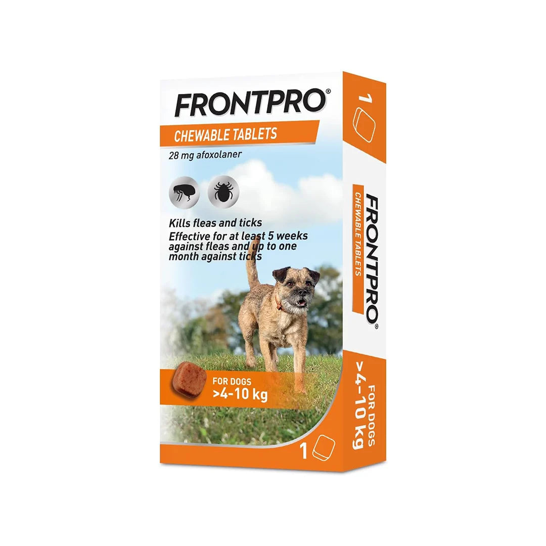 FRONTPRO Chewable Tablets - Flea and Tick Protection for Canines 4-10kg - Single Tablet Pack