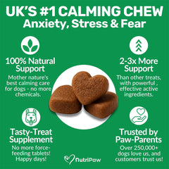NutriPaw Calming Treats for Dogs – Reduce Anxiety, Barking, Hyperactivity & Stress – Calm Without Drowsiness
