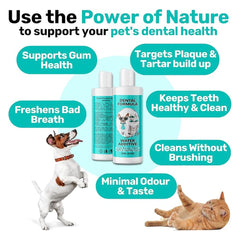 NutriPaw Dental Water Additive for Dogs & Cats – Clean Teeth, Healthy Gums & Fresh Breath – Reduces Plaque & Tartar – No Brushing Needed – Odourless & Tasteless