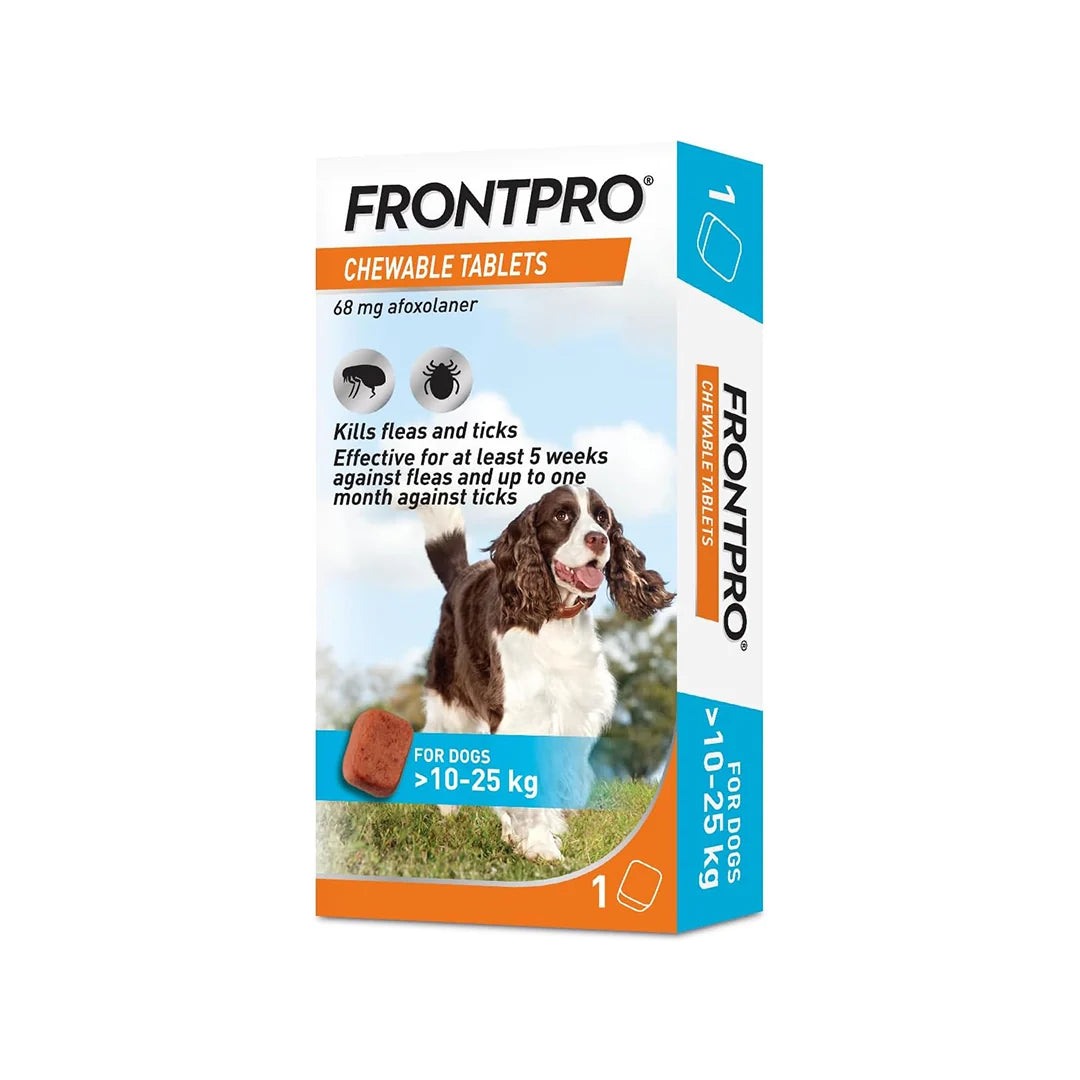 FRONTPRO Chewable Tablets - Flea and Tick Control for Canines 10-25kg - Single Tablet Pack