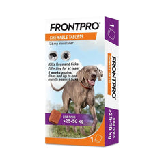 FRONTPRO Chewable Tablets - Flea and Tick Protection for Canines 25-50kg - Single Tablet Pack
