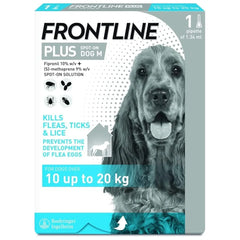 Frontline Plus For Large Dogs (10-20kg) – Single Pipette, Flea & Tick Spot-On Treatment