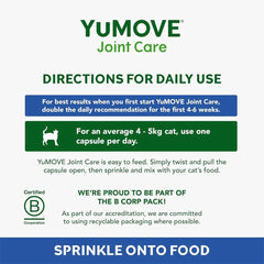 YuMOVE Senior Cat Joint Supplement - Joint Care and Mobility Support with Glucosamine, Chondroitin, and Green Lipped Mussel - For Senior Cats - Eco-Friendly and Letterbox-Ready Packaging