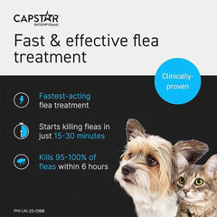 Capstar Fast-Acting Flea Tablet for Cats & Small Dogs (1kg–11kg) – Kills Adult Fleas in 6 Hours – Starts Working in 15–30 Minutes – Single Tablet