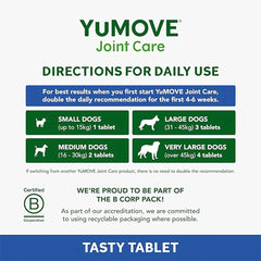 YuMOVE Senior Dog Joint Supplement - High-Strength Hip and Joint Support for Senior Dogs Aged 8 and Over - 120 Tablets - Eco-Friendly and Letterbox-Ready Packaging