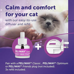 FELIWAY Classic 30-Day Cat Calming Plug-In Pheromone Diffuser Starter Kit (48ml) – Reduces Stress, Scratching & Spraying – Veterinary Recommended – Clinically Proven – Covers Up to 70m²