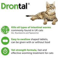 Drontal Wormer Tablet for Small and Medium Cats (Under 4kg) – Single Tablet (1 x Tablet)