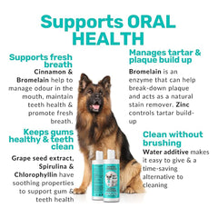NutriPaw Dental Water Additive for Dogs & Cats – Clean Teeth, Healthy Gums & Fresh Breath – Reduces Plaque & Tartar – No Brushing Needed – Odourless & Tasteless