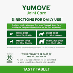 YuMOVE Joint Supplement for Dogs - Essential Hip and Joint Support for Stiff Adult Dogs - Contains Glucosamine, Chondroitin, and Green Lipped Mussel - For Dogs Aged 6 to 8 Years - 300 Tablets