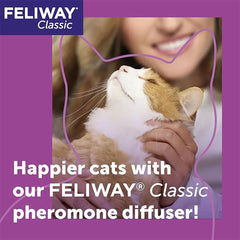 FELIWAY Classic 30-Day Cat Calming Refill for Pheromone Diffuser – Single Refill (1 x 48ml) – Reduces Stress, Scratching & Spraying – Veterinary Recommended – Drug-Free – Clinically Proven