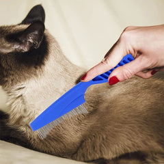 Flea Comb for Dogs & Cats – 4 Piece Fine Tooth Lice & Flea Removal Grooming Set, Blue