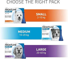 FRONTLINE Spot On Flea & Tick Treatment for Small Dogs (2-10kg) – Pack of 3 Pipettes