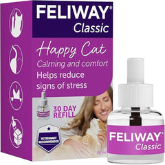 FELIWAY Classic 30-Day Cat Calming Refill for Pheromone Diffuser – Single Refill (1 x 48ml) – Reduces Stress, Scratching & Spraying – Veterinary Recommended – Drug-Free – Clinically Proven