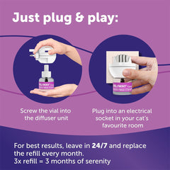 FELIWAY Classic 30-Day Cat Calming Plug-In Pheromone Diffuser Starter Kit (48ml) – Reduces Stress, Scratching & Spraying – Veterinary Recommended – Clinically Proven – Covers Up to 70m²