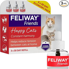 FELIWAY Friends 30-Day Cat Calming Refills for Pheromone Diffuser – Pack of 3 Refills (3 x 48ml) – Reduces Conflict in Multi-Cat Households – Veterinary Recommended – Drug-Free – Clinically Proven